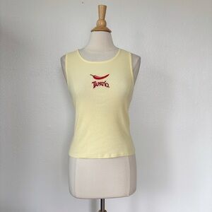 Chili Tapatìo Ribbed Fitted Yellow Tank Top
